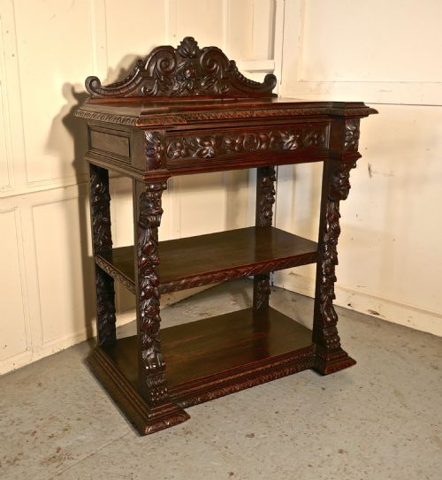 fig 2. Small Gothic Victorian Carved Oak Green Man Buffet.