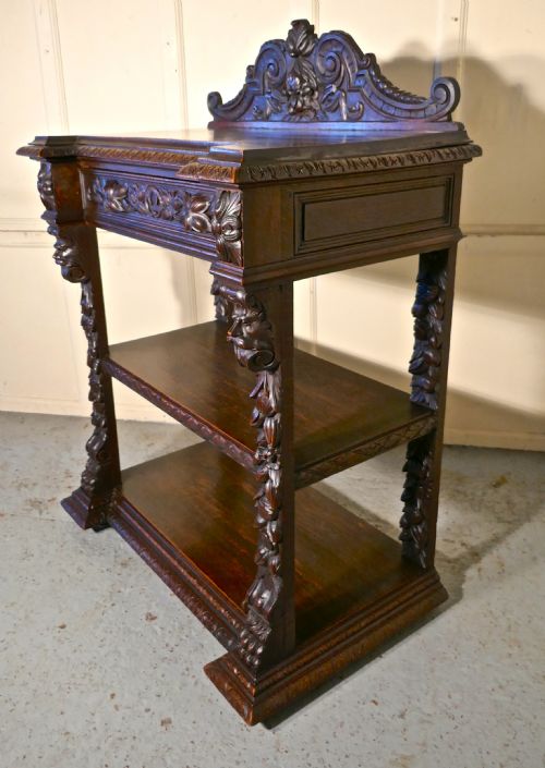 fig 4. Small Gothic Victorian Carved Oak Green Man Buffet.