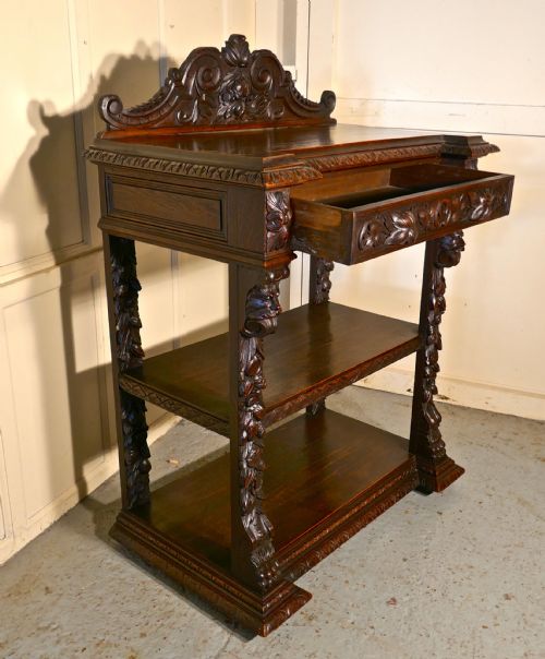 fig 5. Small Gothic Victorian Carved Oak Green Man Buffet.