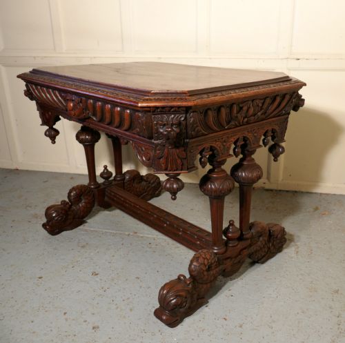 An Early 19th Century Green Man Carved Oak Hall or Centre Table