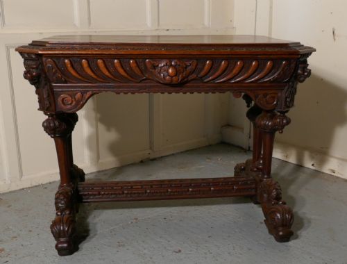 fig 4. An Early 19th Century Green Man Carved Oak Hall or Centre Table