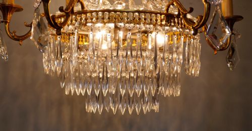 fig 2. Very Large French Empire Style Tent and Waterfall Chandelier