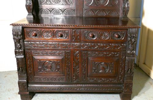 fig 1. Early 18th Century Celtic Carved Oak Sideboard