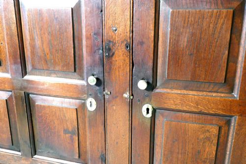 fig 2. A 17th Century Rustic Oak Dresser Base Cupboard