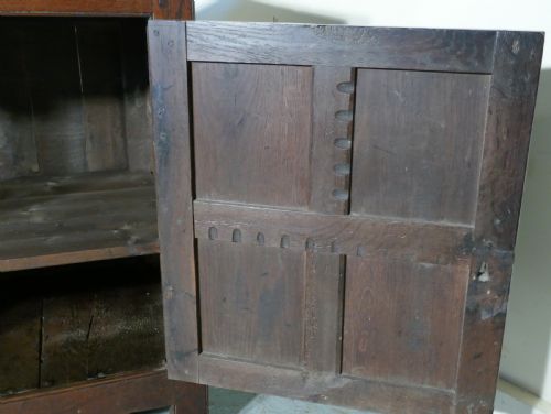 fig 3. A 17th Century Rustic Oak Dresser Base Cupboard