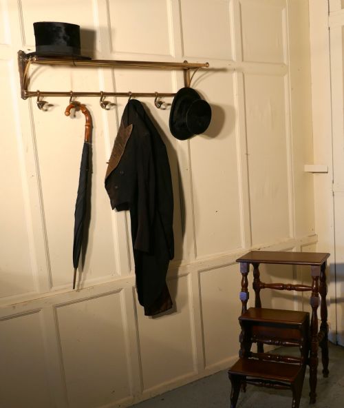 fig 2. French Art Deco Brass Hat and Coat Rack, Railway Train Style