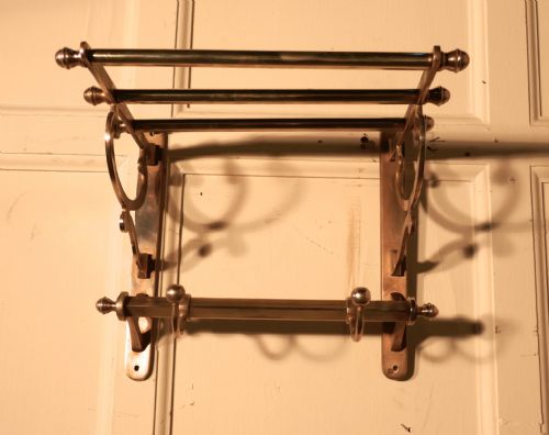 fig 1. Small French Art Deco Brass Hat and Coat Rack, Railway Train Style