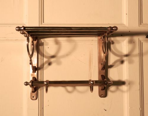 fig 2. Small French Art Deco Brass Hat and Coat Rack, Railway Train Style
