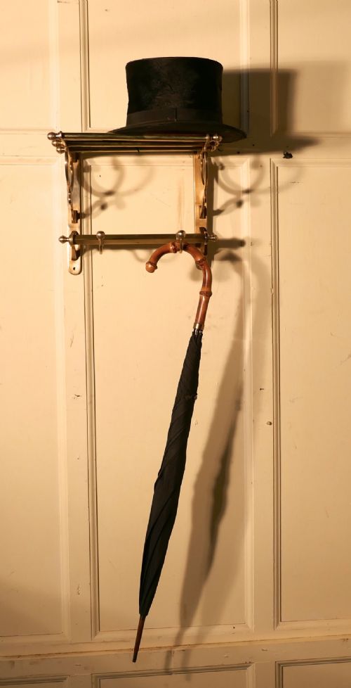 fig 3. Small French Art Deco Brass Hat and Coat Rack, Railway Train Style