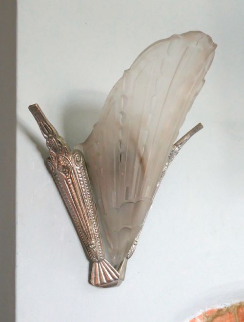fig 4. A pair of Large Glass and Chrome Art Deco Wall Lights