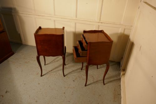 fig 1. Pair of French Walnut and Ormolu Bedside Cabinets with Drawers