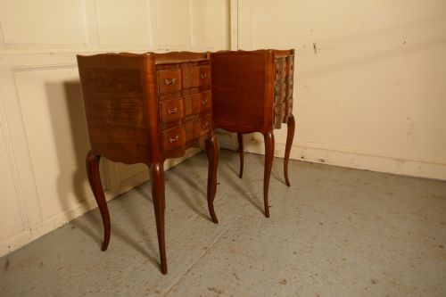 fig 3. Pair of French Walnut and Ormolu Bedside Cabinets with Drawers