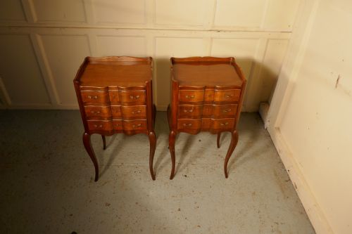 fig 4. Pair of French Walnut and Ormolu Bedside Cabinets with Drawers