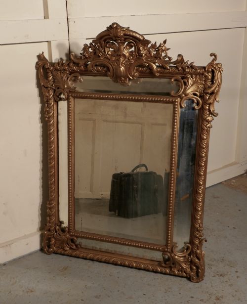 Napoleon III French Gilt Cushion Mirror