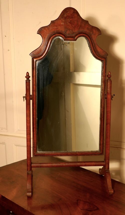 Charming Adam Style Walnut Swing Toilet or Dressing Table Mirror