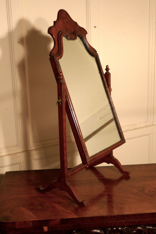 fig 1. Charming Adam Style Walnut Swing Toilet or Dressing Table Mirror