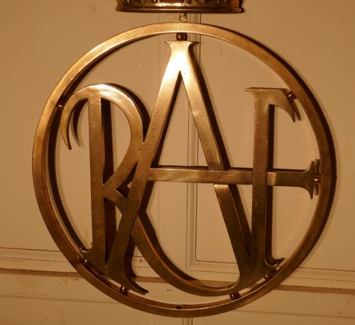 fig 2. Large Bronze RAF Crown Wall Badge 1918,