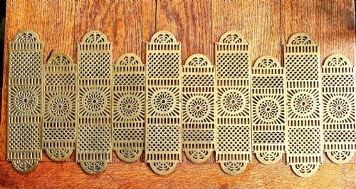 A Large Set of 19th Century Pierced Brass Door Finger Plates
