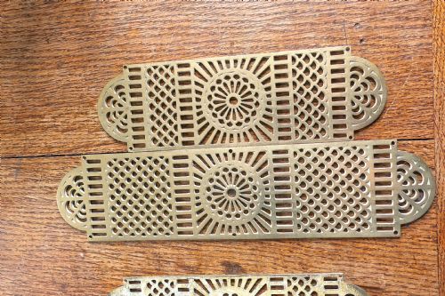 fig 1. A Large Set of 19th Century pierced Brass Door Finger Plates
