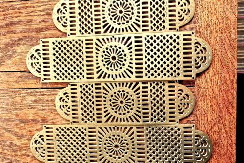fig 2. A Large Set of 19th Century pierced Brass Door Finger Plates