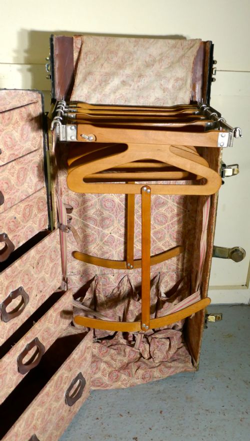 fig 2. Fitted Steamer Trunk or Cabin Wardrobe, Portmanteau by Fichet