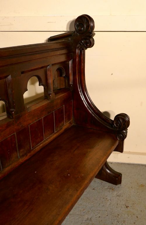 fig 2. Victorian Gothic Carved Oak Pew