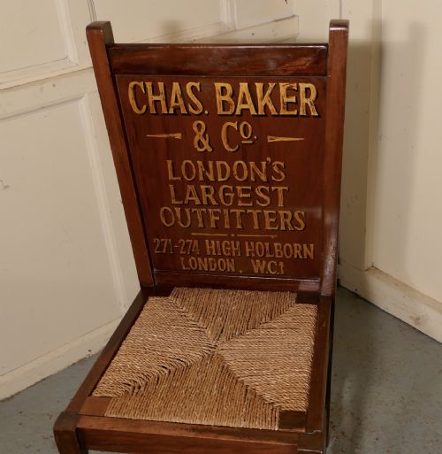 fig 4. Victorian Mahogany Bedroom Chair and Trouser Press, Gentleman’s Outfitter Shop Display