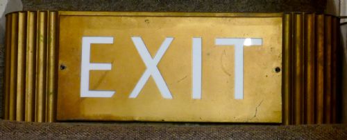 Gold Odeon Cinema Exit Sign Electric Light