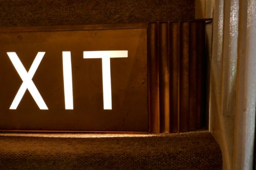 fig 3. Gold Odeon Cinema EXIT Sign Electric Light