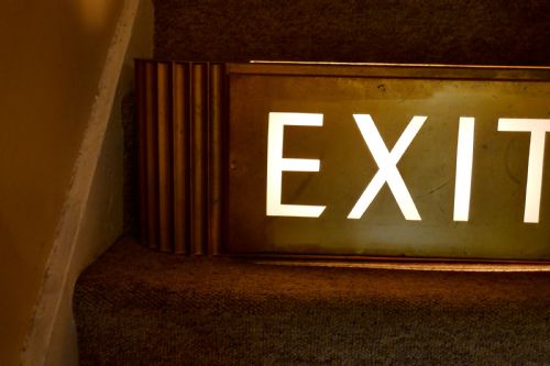 fig 4. Gold Odeon Cinema EXIT Sign Electric Light