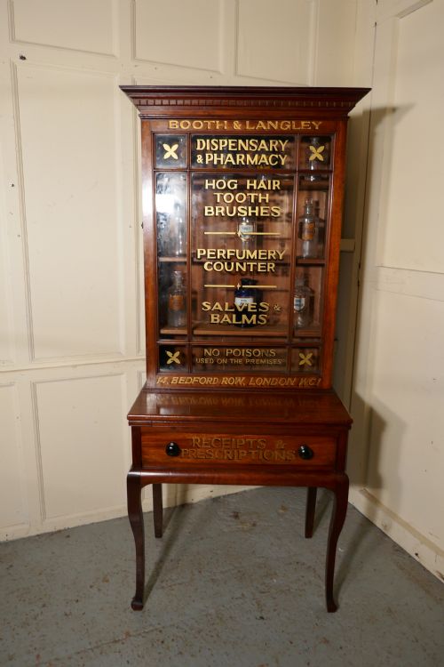 Victorian Mahogany Sign Painted Chemist’s Cupboard