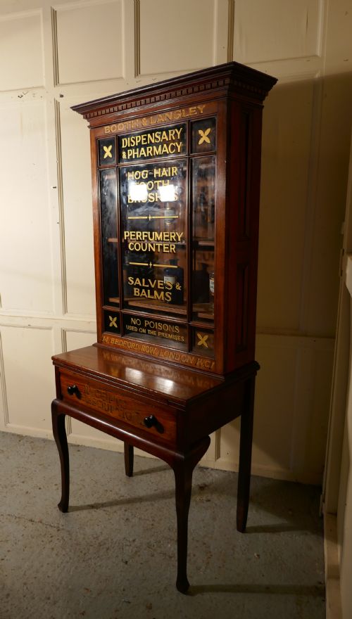 fig 1. Victorian Mahogany Sign Painted Chemist’s Cupboard