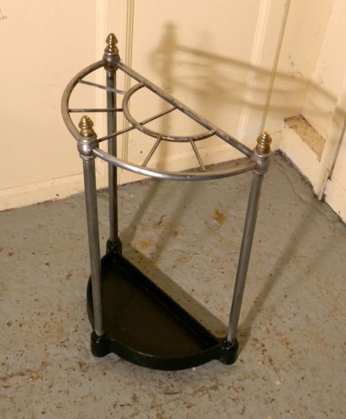 fig 1. Victorian Half Round Steel & Iron Stick Stand or Umbrella Stand