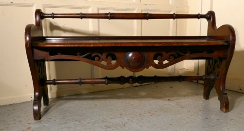 fig 1. Carved Country Oak Window Seat or Hall Bench