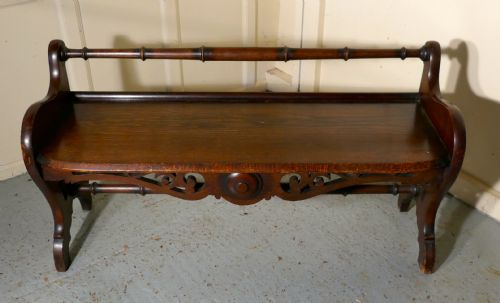 fig 4. Carved Country Oak Window Seat or Hall Bench