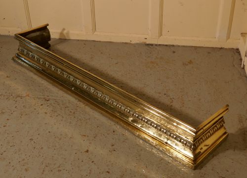 Large Heavy Victorian Brass Fender