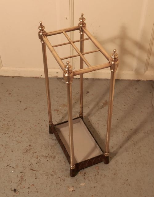 Victorian Brass and Cast Iron Walking Stick Stand or Umbrella Stand