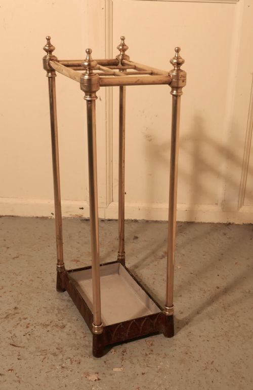 fig 1. Victorian Brass and Cast Iron Walking Stick Stand or Umbrella Stand