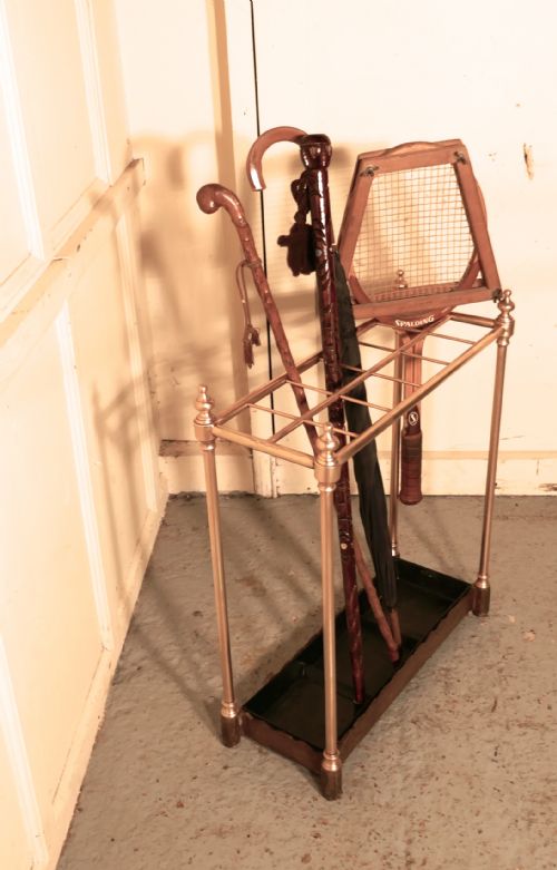 fig 1. Large Victorian Brass and Cast Iron Walking Stick Stand or Umbrella Stand