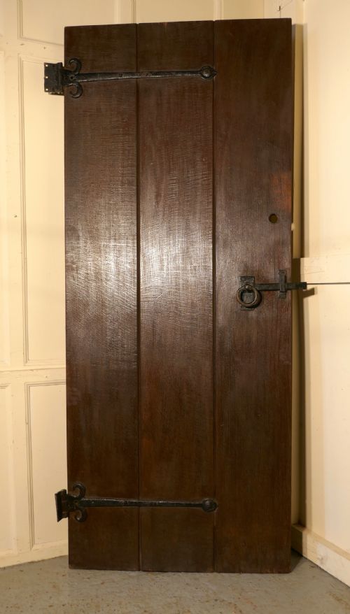 fig 3. Arts and Crafts Oak Plank Door with Iron Fittings