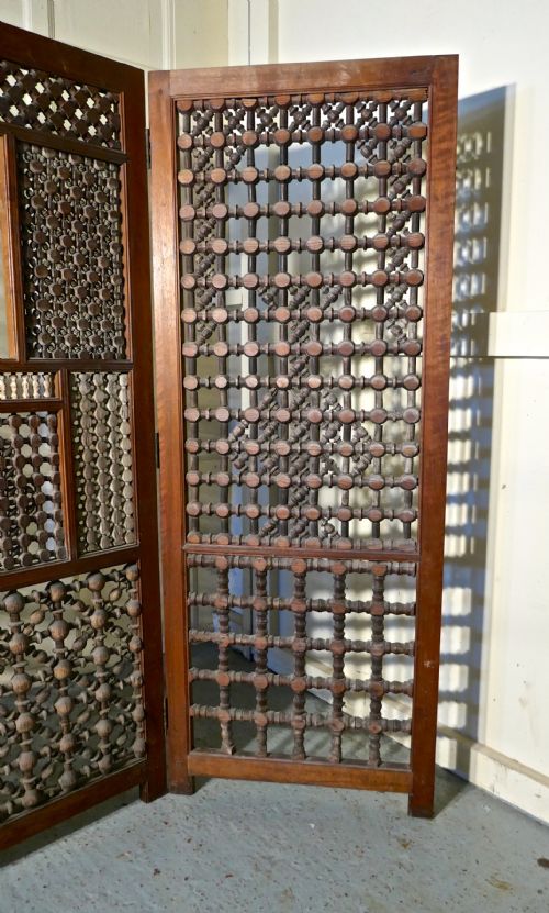 fig 2. Large 19th Century North African Folk Art 3 Fold Screen