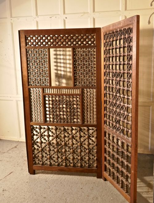fig 4. Large 19th Century North African Folk Art 3 Fold Screen