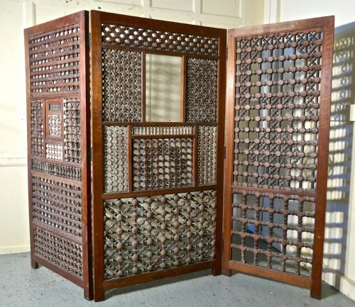 fig 5. Large 19th Century North African Folk Art 3 Fold Screen
