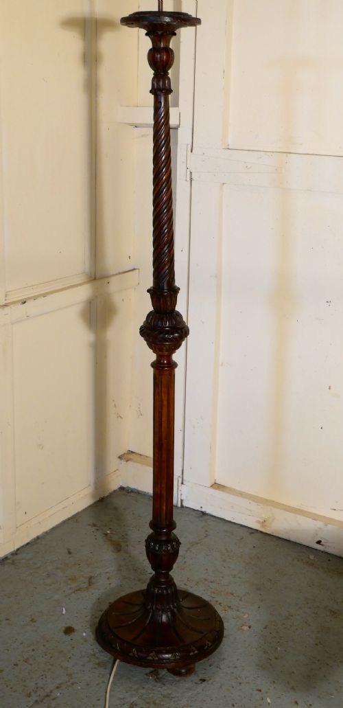 fig 2. Carved Walnut Floor Standing or Standard Lamp