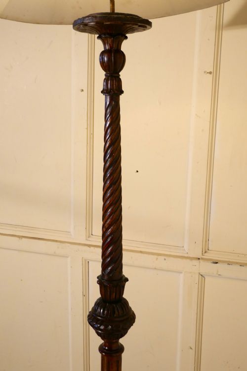 fig 3. Carved Walnut Floor Standing or Standard Lamp
