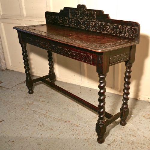 fig 1. Gothic Carved Country Oak Hall Table