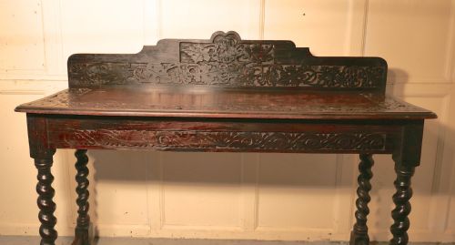 fig 2. Gothic Carved Country Oak Hall Table