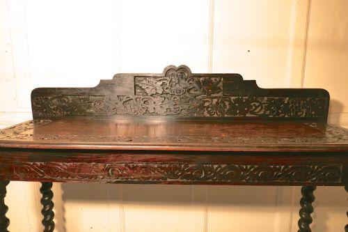 fig 3. Gothic Carved Country Oak Hall Table