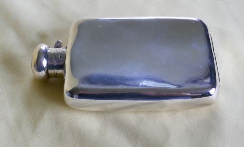 fig 1. Silver Hall Marked Hip or Pocket Flask, 1906