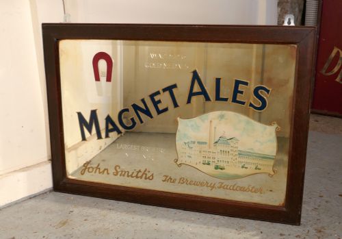 fig 1. A Large John Smith’s Advertising Mirror, Pub Mirror for Magnet Ales